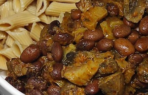 A gombás-babos ragu tésztával